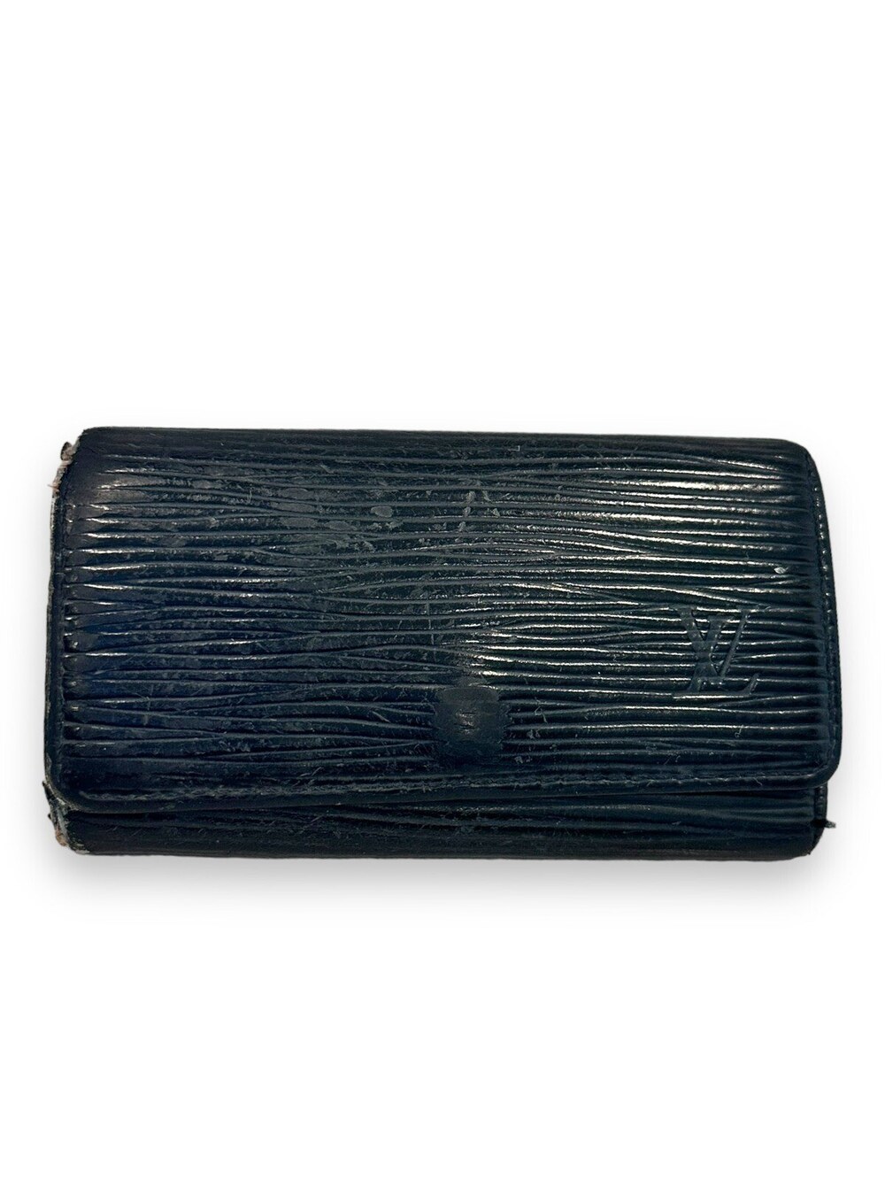 Louis Vuitton Black Epi Trifold Keyholder Wallet 4 Hook Genuine Leather Vintage